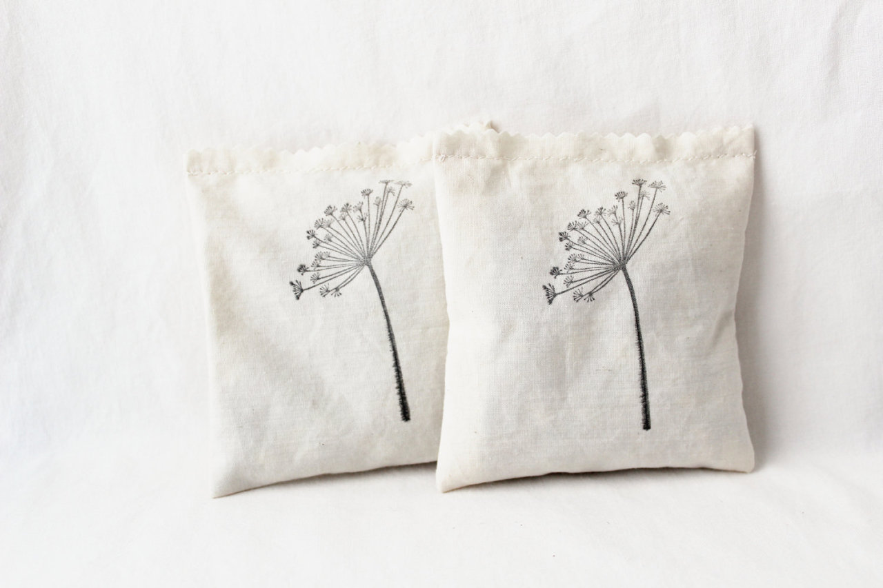 fernfiddlehead:Dandelion Botanical Sachets Make a Wish Scented Sachets Modern Minimal