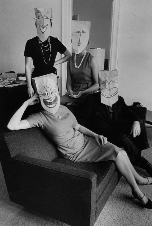 the-night-picture-collector:Inge Morath, From Mask Series With Saul Steinberg, 1959 - 1962