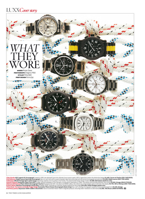 &ldquo;What they wore&rdquo;&hellip; The Times Luxx Magazine Watches and Jewellery Issue. 17th Novem