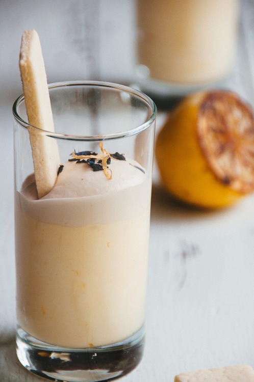 confectionerybliss:Charred Lemon Mousse with Earl Grey Cream and Lemon Sablé | Hint Of Vanilla