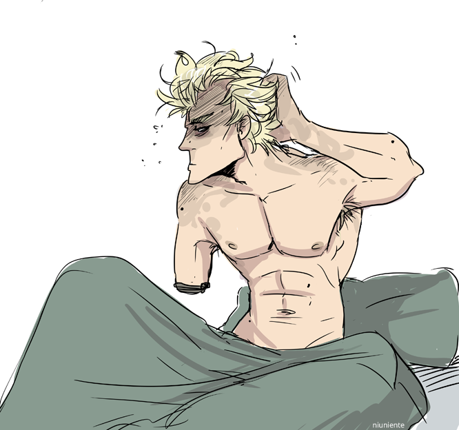 niuniente:  Doodling the trash son with phantom pain. I like to think there are some “bases”