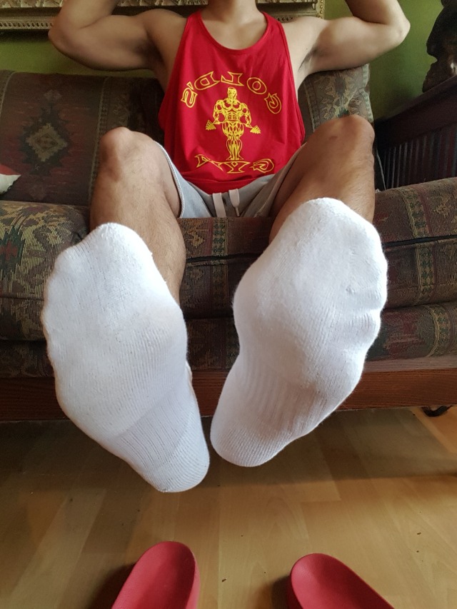 soccerboy619:Add me on Twitter @soccerbro619 great feet and great white socks