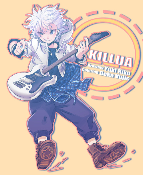 bekaofruairi: Noticed  Yuki Kiku ’s / winter-cakes line art of Killua and that 