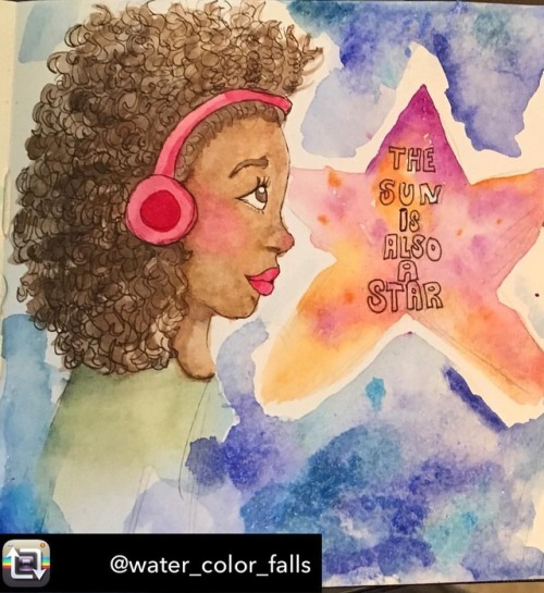 Beautiful #fanart alert! Here&rsquo;s a gorgeous watercolor of Natasha from #thesunisalsoastar. Than