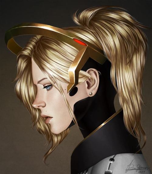 rarts:Portrait of Mercy (Angela Ziegler): Overwatch digital art [Artist: Ib-gomes]