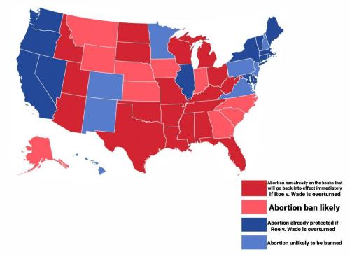 mapsontheweb:  What would happen if Roe v.