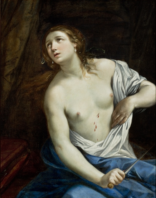 guido-reni:The Suicide of Lucretia, 1640, Guido ReniMedium: oil,canvas
