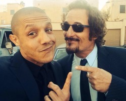 @Theorossi: First selfie of the night with me and my partner in crime. @KimFCoates #FinalRide #SOAFX #AnarchyPremiere