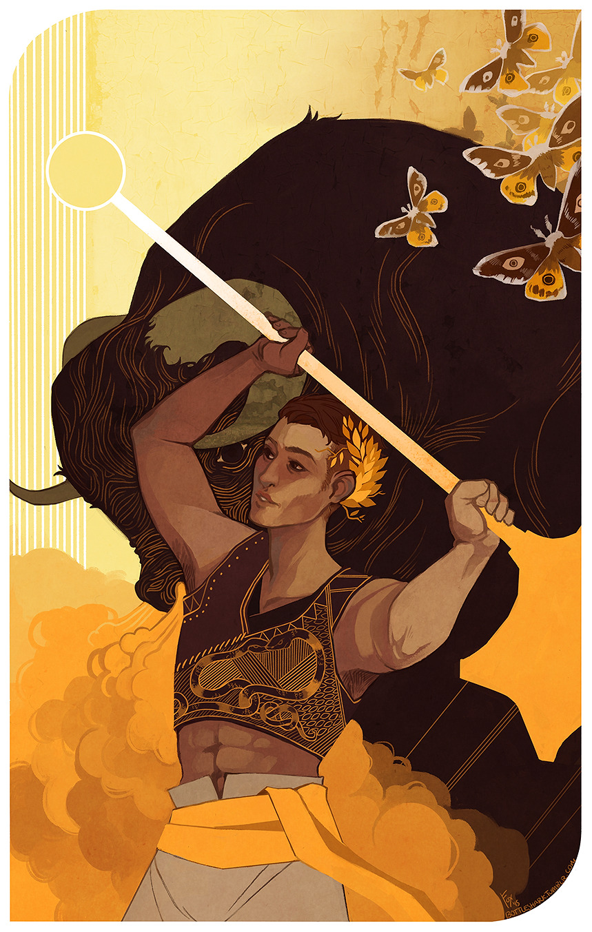 bottleshark:  Krem | Ace of WandsThe first of the tarot card commissions finished!