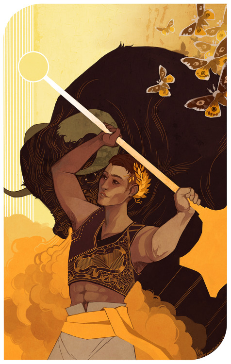 bottleshark:Krem | Ace of WandsThe first of the tarot card commissions finished! It was fun making a