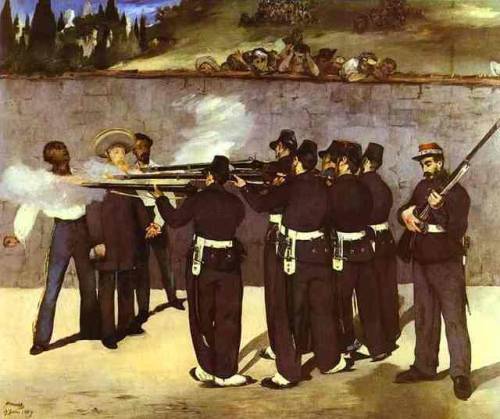 artist-manet: The Execution of the Emperor Maximilian of Mexico via Edouard ManetSize: 33.5x43.5 cmM