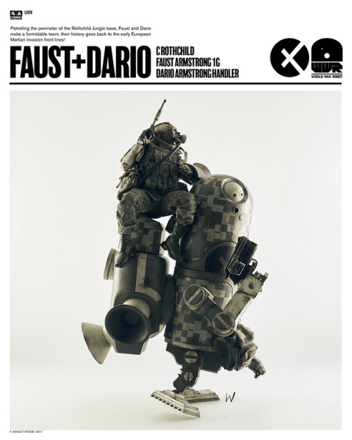 worldof3a:  1/6th scale WWR Dario and Faust Set, available right now and only at BAMBALAND.comWWR DARIO and FAUST 1/6th setWorld War Robot1/6th Collectible Figure SeriesDesigned by Ashley WoodWWR DARIO and FAUST 1/6th Set Includes:FAUST ARMSTRONG 1G 