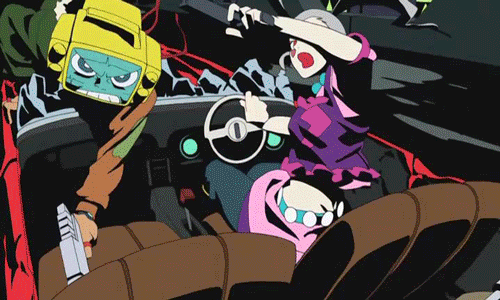 lovebass4stuff:  Neon Genesis Evangelion (1995): Key Animator  FLCL (2000): Animation Director Dead Leaves (2004): Director, Character Design   RE: Cutie Honey (2004) (episode 1): Director   Gurren Lagann (2007): Director  Panty & Stocking with