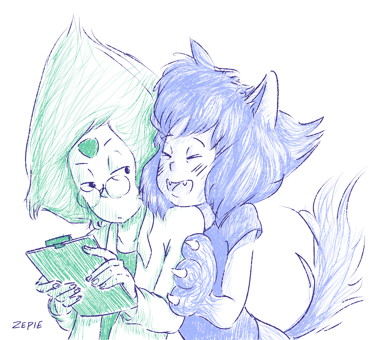 @lynne-littell your lapidot werewolf au is so freaking adorable i had to draw it!
