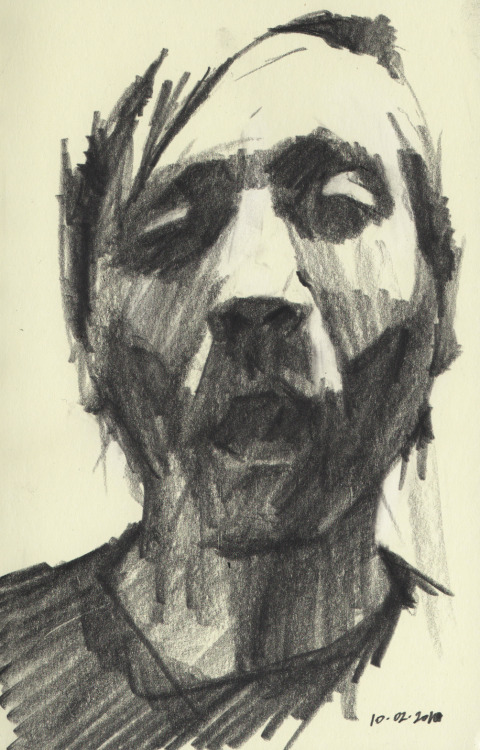 red-lipstick:Mike Creighton (Brooklyn, NY, USA) - Self-Portrait Sketch 1, 2010     Drawings