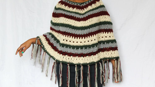 Truly and Entirely loving fringe these days! Just listed this handmade crochet poncho pattern into t