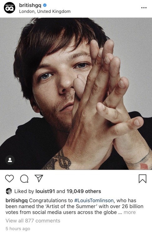 Louis’ recent likes on Instagram - 11/9