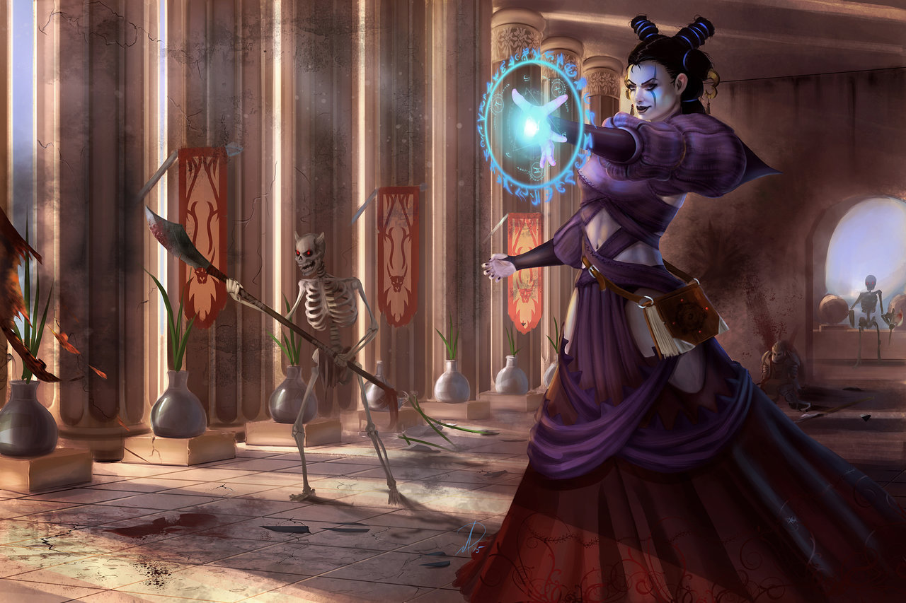 Lindra the Dark Summoner by havokreed