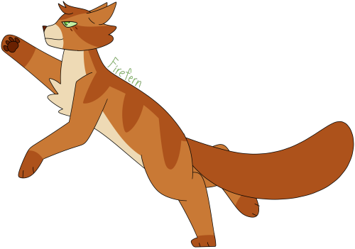 nugs-art:[Image Description: A digital drawing of Firefern from the Warrior Cats books. Firefern is 