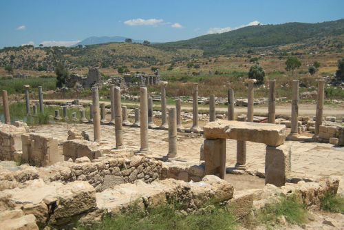 historyfilia: Ruins of Patara, Turkey: main street and amphitheater Patara was a flourishing maritim