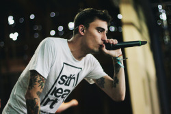 unitethescene:  Kyle Pavone of We Came As Romans at Van’s Warped Tour in Columbia, MD. July 10, 2013. © Photo by Bailey Munson. 