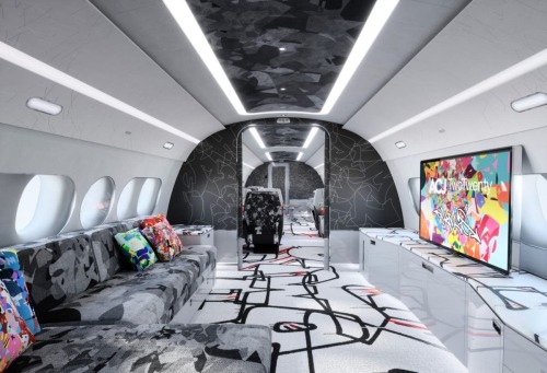 flyingprivate: Airbus A220 Private Jet Interior Cyril Kongo’s Signature LetteringPhoto: Airbu