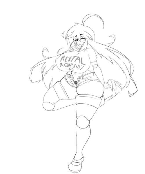 kazuyadraws:Here’s a milf version of Micha from Symphogear I did for good guy good friend @fer
