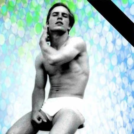 Joe Dallesandro. Film set photo from “Loves of Ondine” with background artwork by Christ Devos.