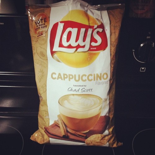 I’ve eaten almost the entire bag and I’m still not sure if I like them. I’m laughing. #ComeOnTasteBuds #DontFailMeNow #layschips #cappuccino