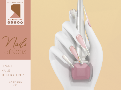 redheadsims-cc:AF NAILS N003NEW MESHCompatible with HQ ModCategory: NailsCustom ThumbnailAll LOD’s♦ 