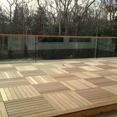 Deck - Contemporary Deck Huge Trendy Rooftop Outdoor Kitchen Deck Photo With An Awning