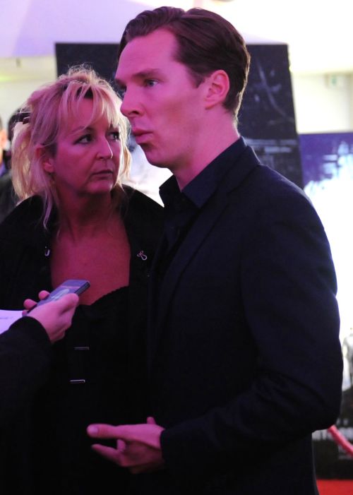 deareje:High res close upAlice Eve and Benedict Cumberbatch attend a footage screening of Star Trek 