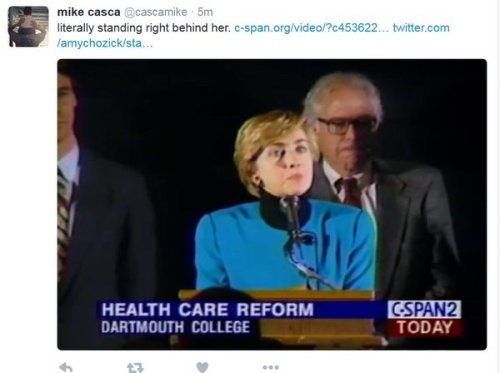 paxamericana:   “To Bernie Sanders with thanks for your commitment to real healthcare access for all Americans and best wishes -  Hillary Rodham Clinton 1993″ 