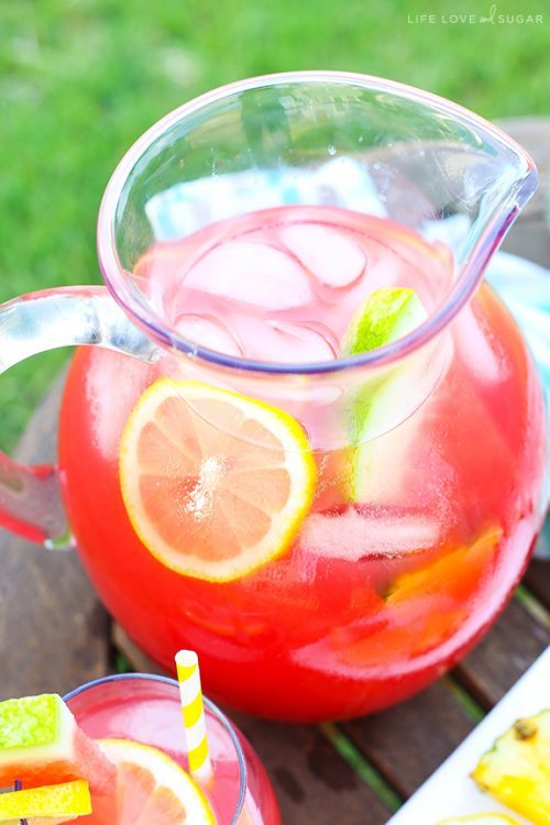 sweetoothgirl:    TROPICAL WATERMELON LEMONADE COCKTAIL  