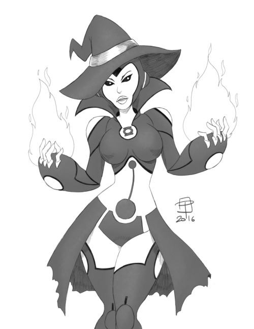 callmepo:  A little bewitching Dark Aya Halloween quick-n-dirty sketch for ThaMan. 