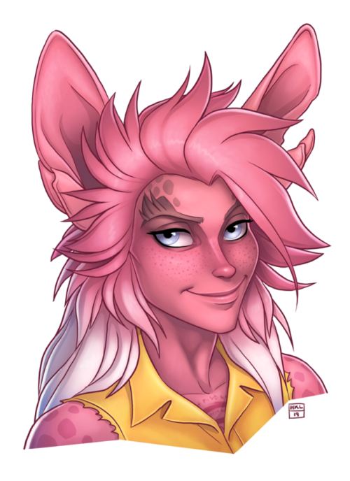 My favorite pink mutant alien cat marsupial man thing. (more coloring practice)