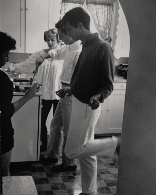 Anthony Perkins at a party in the home of Paul Newman and Joanne Woodward in Los Angeles. Photograph