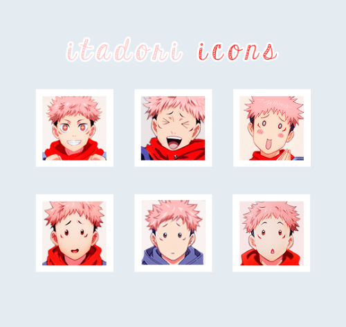 gojosattoru: ★ CUTE ITADORI ICONS ★ Had the idea to make these cute expressions of Itadori as icons 