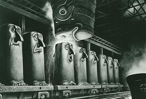 I’ve featured some machine illustrations by Russian/American artist, Boris Artzybasheff (1899-1965) 