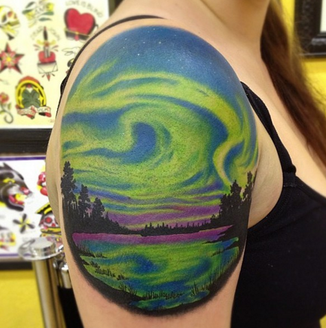 Mandis aurora borealis  Dollys Skin Art Tattoo Kamloops BC