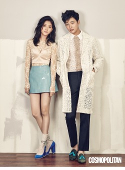 stylekorea:   Yoon Si Yoon &amp;  Kim Sae Ron for Cosmopolitan Korea April 2016. Photographed by  Zoo Young Gyun 