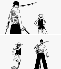 zorobae: Luffy and Zoro throughout the years