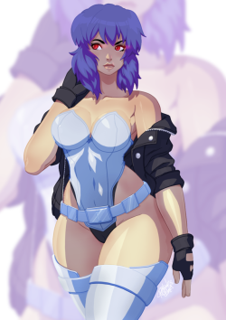 tovio-rogers:  Motoko Kusanagi of GITS drawn up for the anime waifu patreon set. alternate and psd available on patreon soon.   ;9