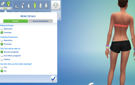 ym version showing up on Female Sim with Feminine Frame