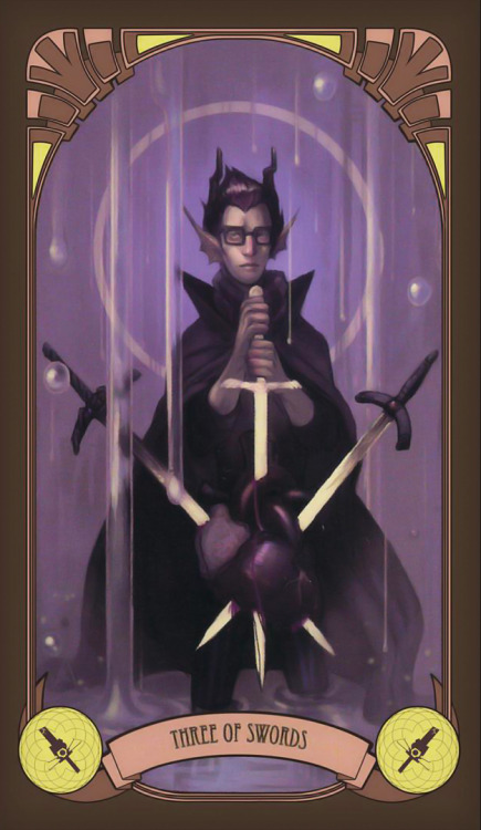 fuckyeaheridan:Tarot Cards featuring Eridan from the 2012 Homestuck kickstarter.(Source, scans enhan