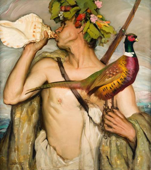 antonio-m:  ‘A primitive hunter’, c.1953 by Francisco Soria Aedo (1898–1965). Spanish figurative painter. oil on canvas