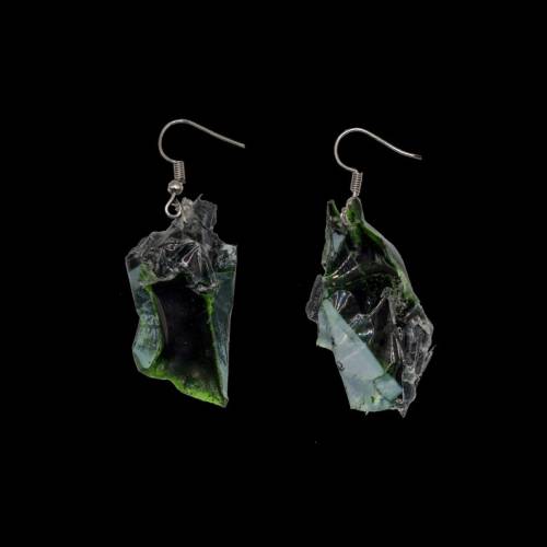 figdays: Abstract Green and Black Printed Resin Earrings // Kryoctic