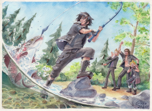 tuinendraws:I recently got into Final Fantasy XV and I’m really enjoying it so far.Man, I love fishi