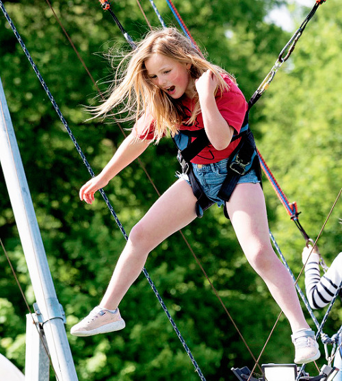  Mia Tindall looked confident as she took to a bungee ride at the Houghton Hall Horse Trials | May 2