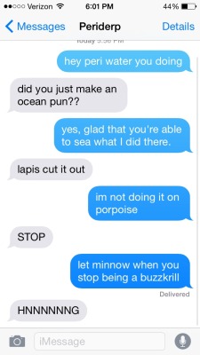 Lapis is the blue text, peridot is the grey text. Hope you like it! (=^•3•^=)(Submitted by holycowimgarbage)